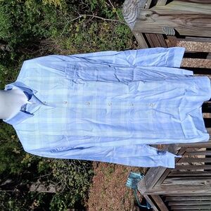 Men's Light Blue Plaid Tommy Bahama Shirt, Button Down, 17 1/2 34-35, XL